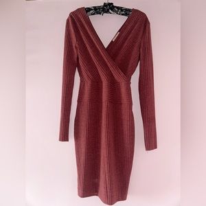 Maroon color long sleeve mini dress. Very soft and comfortable. Blush brand